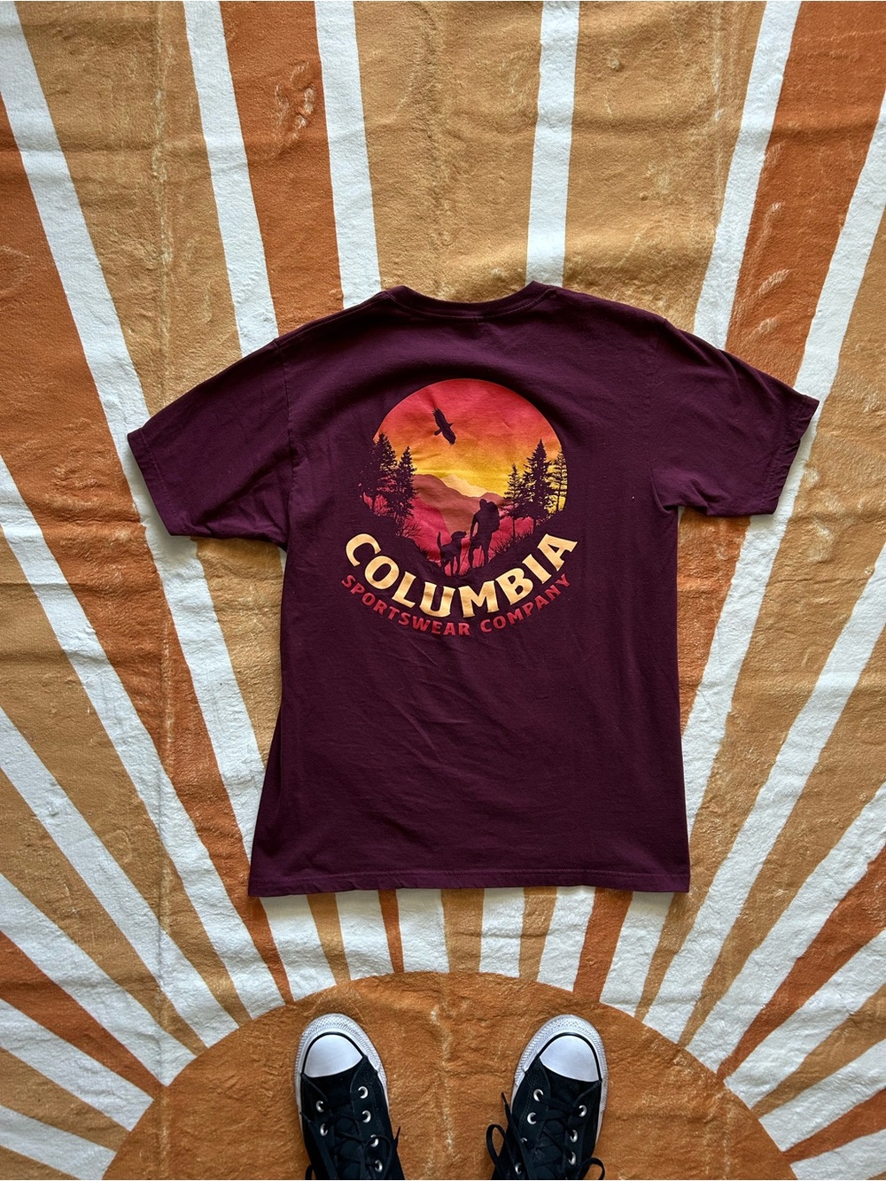 Columbia Graphic Tee with Sunset Hike Print